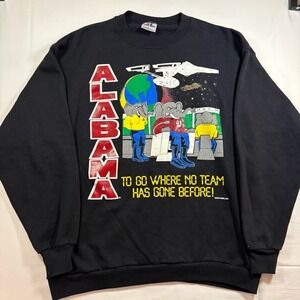 Vintage Alabama Crimson Tide Star Trek Sweatshirt Mens Large Tee Jays Made USA